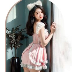 bo vay cosplay meo mau hong