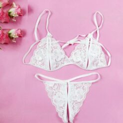 bo bikini ren lot khe mau trang