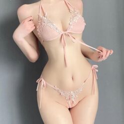 bikini xuyen thau sexy mau hong nude