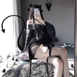 bo cosplay kimono mau den